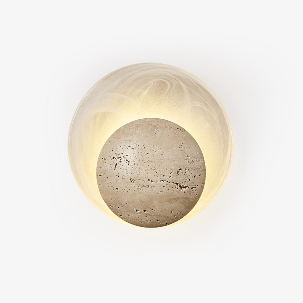 Genesis Travertine Wall Light, Hardwired Wall Sconce, detail 2