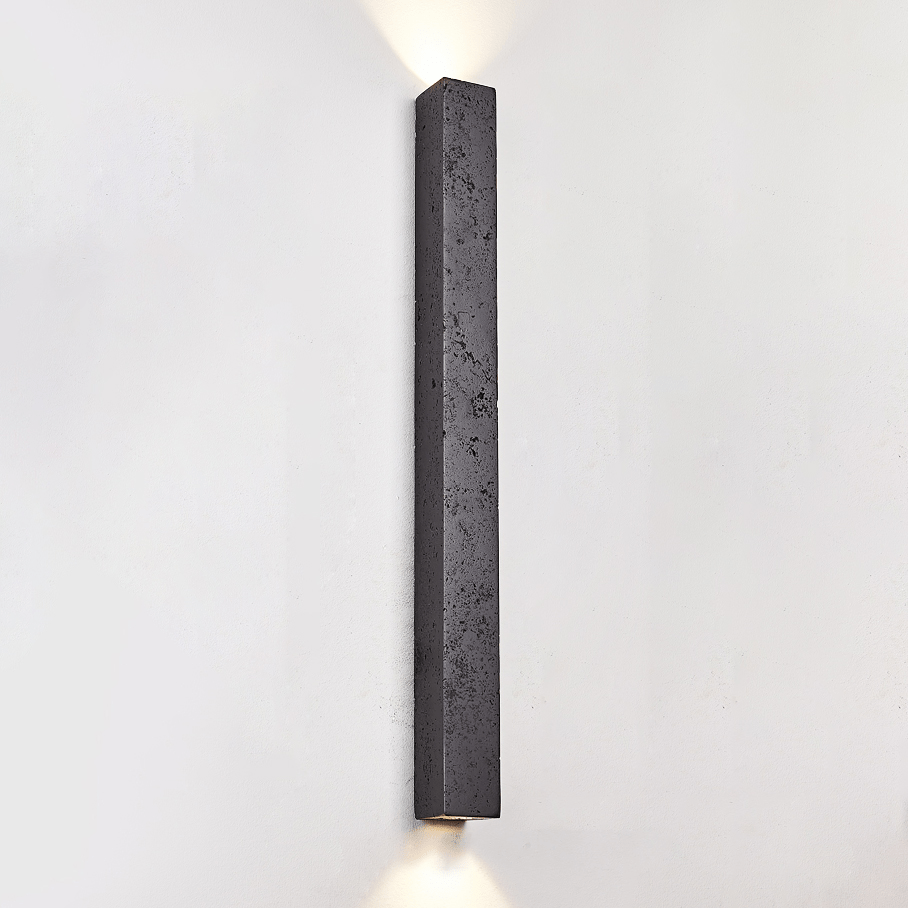 Clean-Lined Stone Finish Wall Light, Hardwired Wall Sconce, detail 14