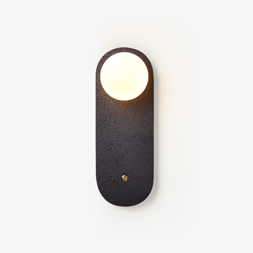 Black Travertine Hearth Wall Light, Hardwired Wall Sconce, detail 2