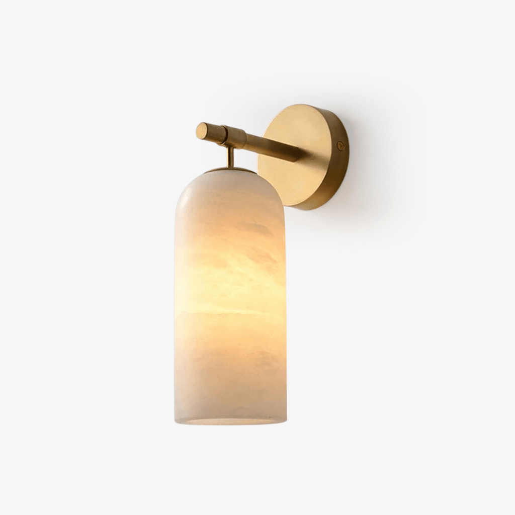 Alabaster Pillar Alabaster Wall Light - Wall Lamp, Hardwired Wall Sconce, Metal, Dia 8cm x H 18cm