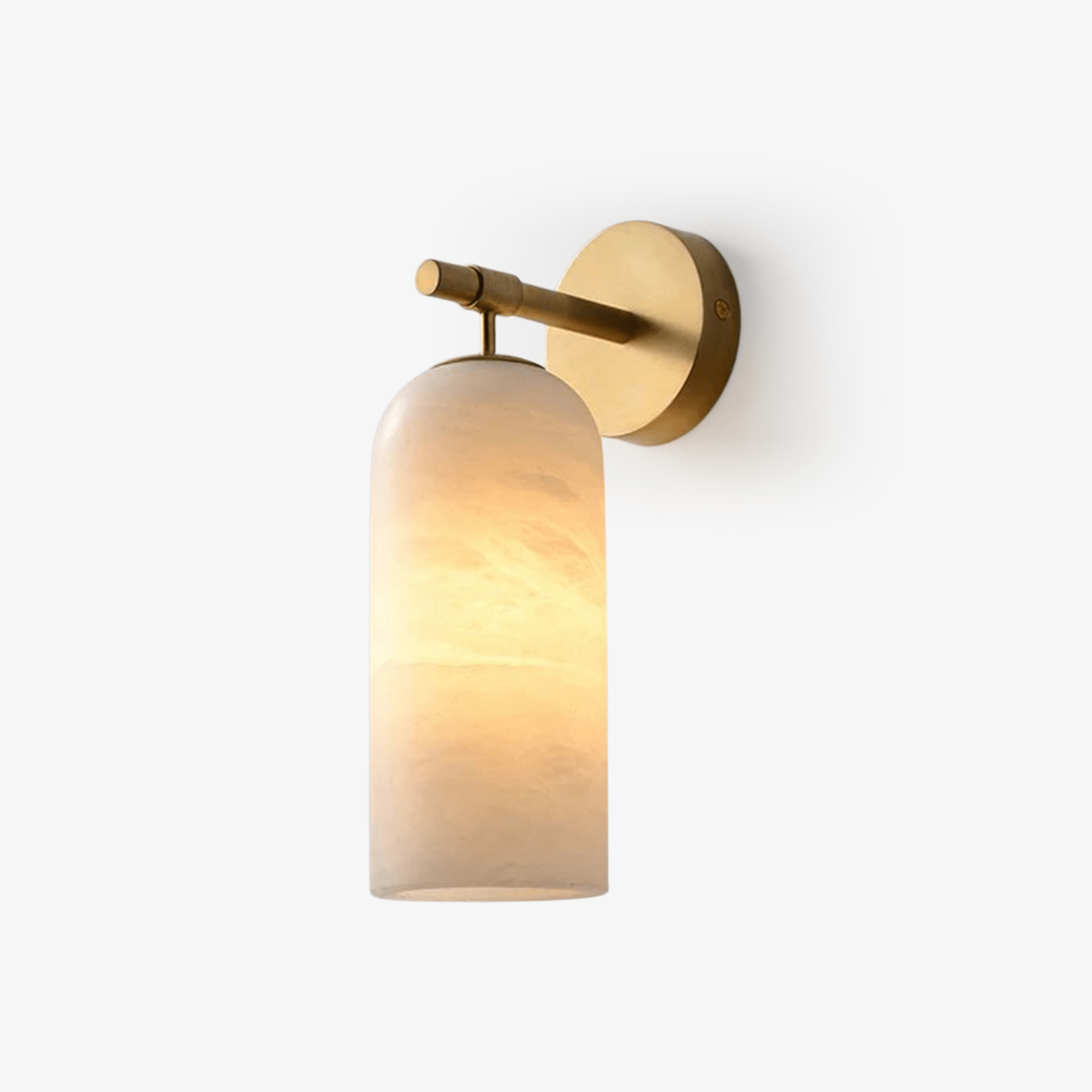 Alabaster Pillar Alabaster Wall Light - Wall Lamp, Hardwired Wall Sconce, Metal, Dia 8cm x H 18cm