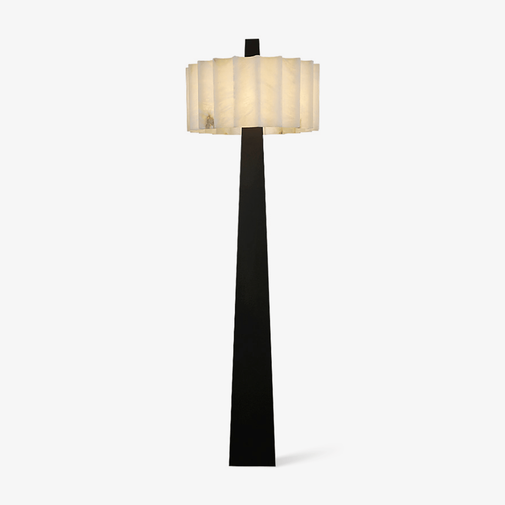 Origami Pleat Alabaster Floor Light, Floor Lamp, Metal, Dia 50cm x H 165cm