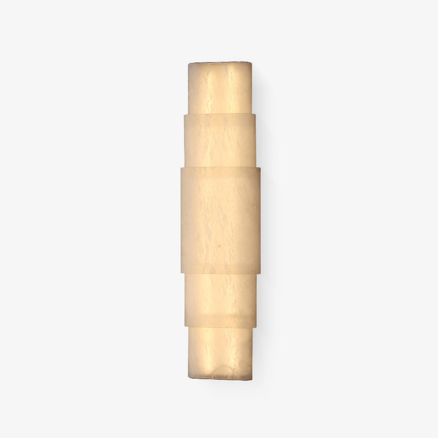 Tiered Alabaster Column Wall Light, Hardwired Wall Sconce, Metal, Dia 17cm x H 62cm