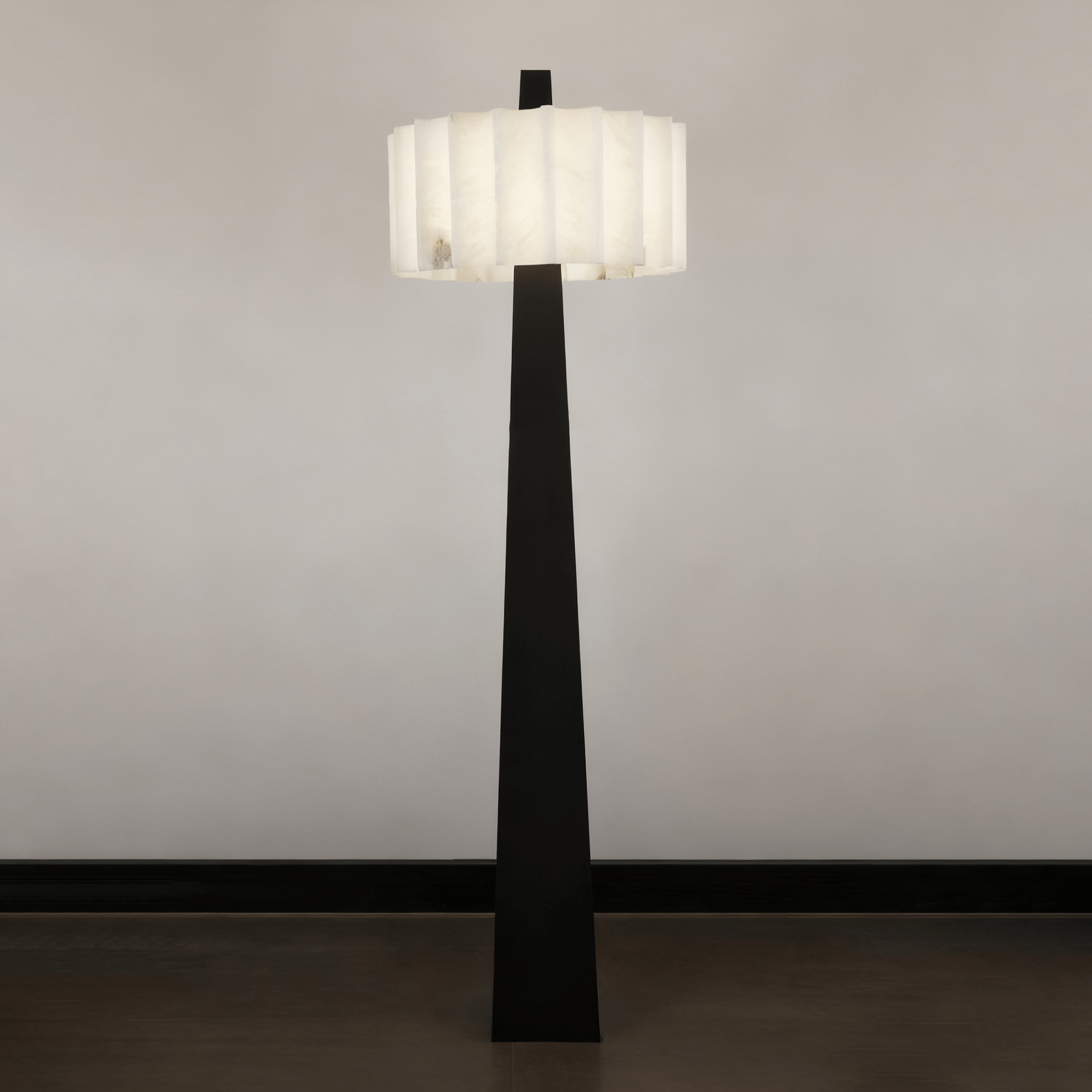 Origami Pleat Alabaster Floor Light, Floor Lamp, detail 16