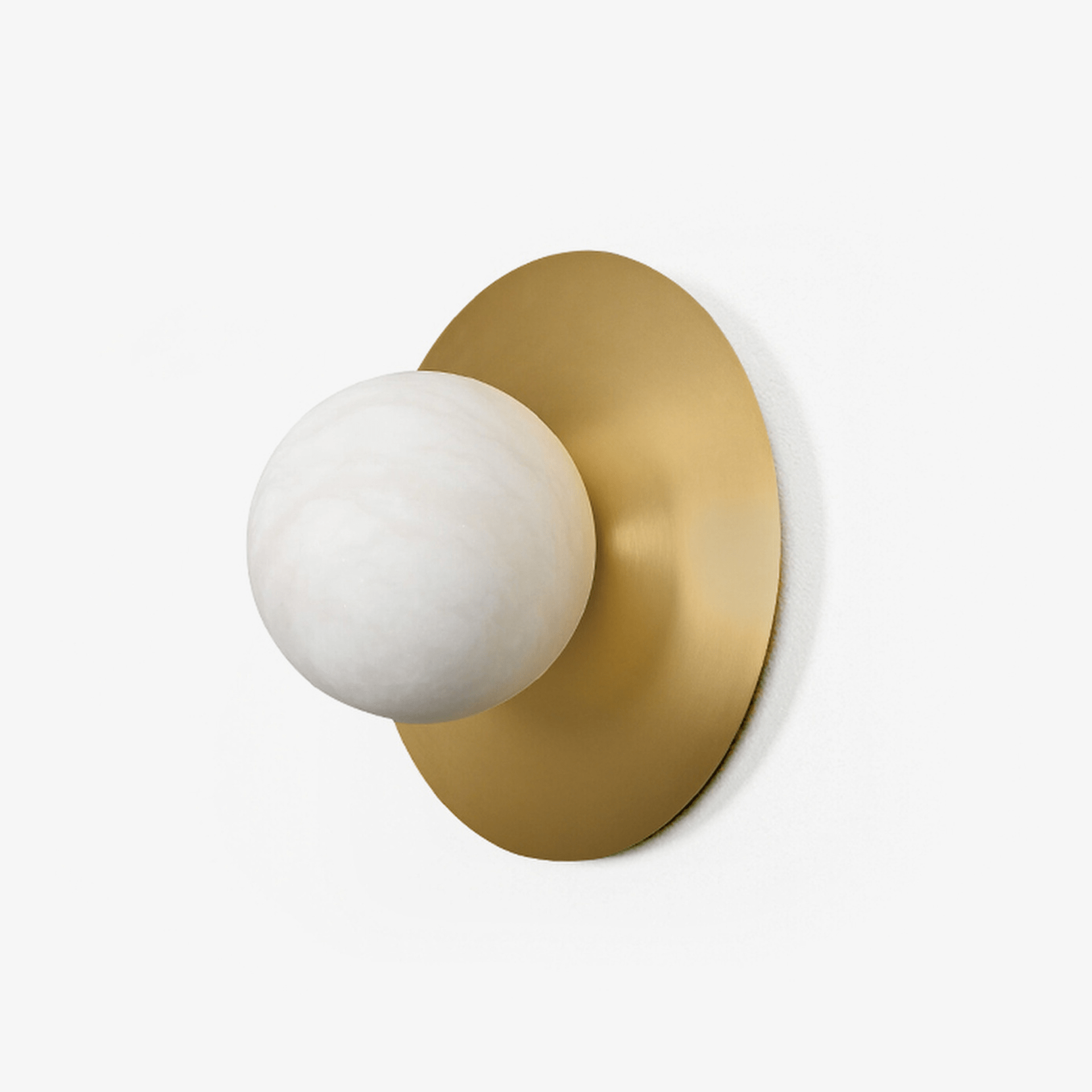 Circular Alabaster Orb Sconce, Hardwired Wall Sconce, detail 2
