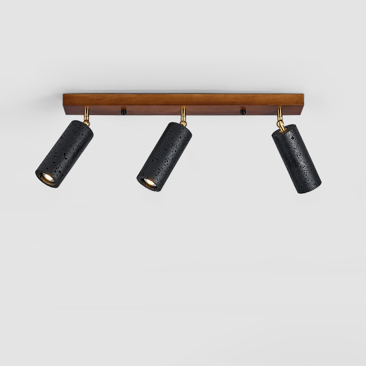 Metal Volcanic Wood Trio Ceiling Spot, Hardwired Wall Sconce, detail 2