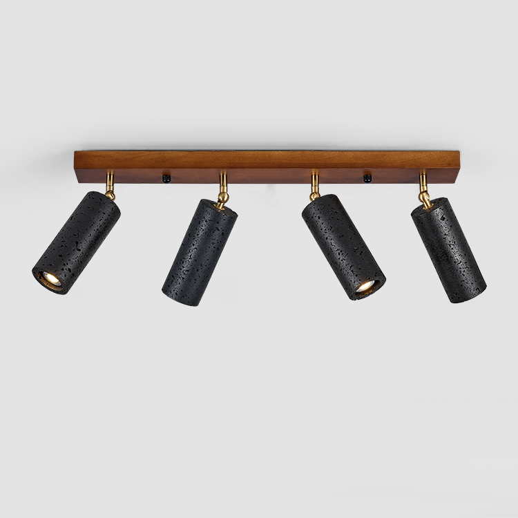 Metal Volcanic Wood Trio Ceiling Spot, Hardwired Wall Sconce, detail 3
