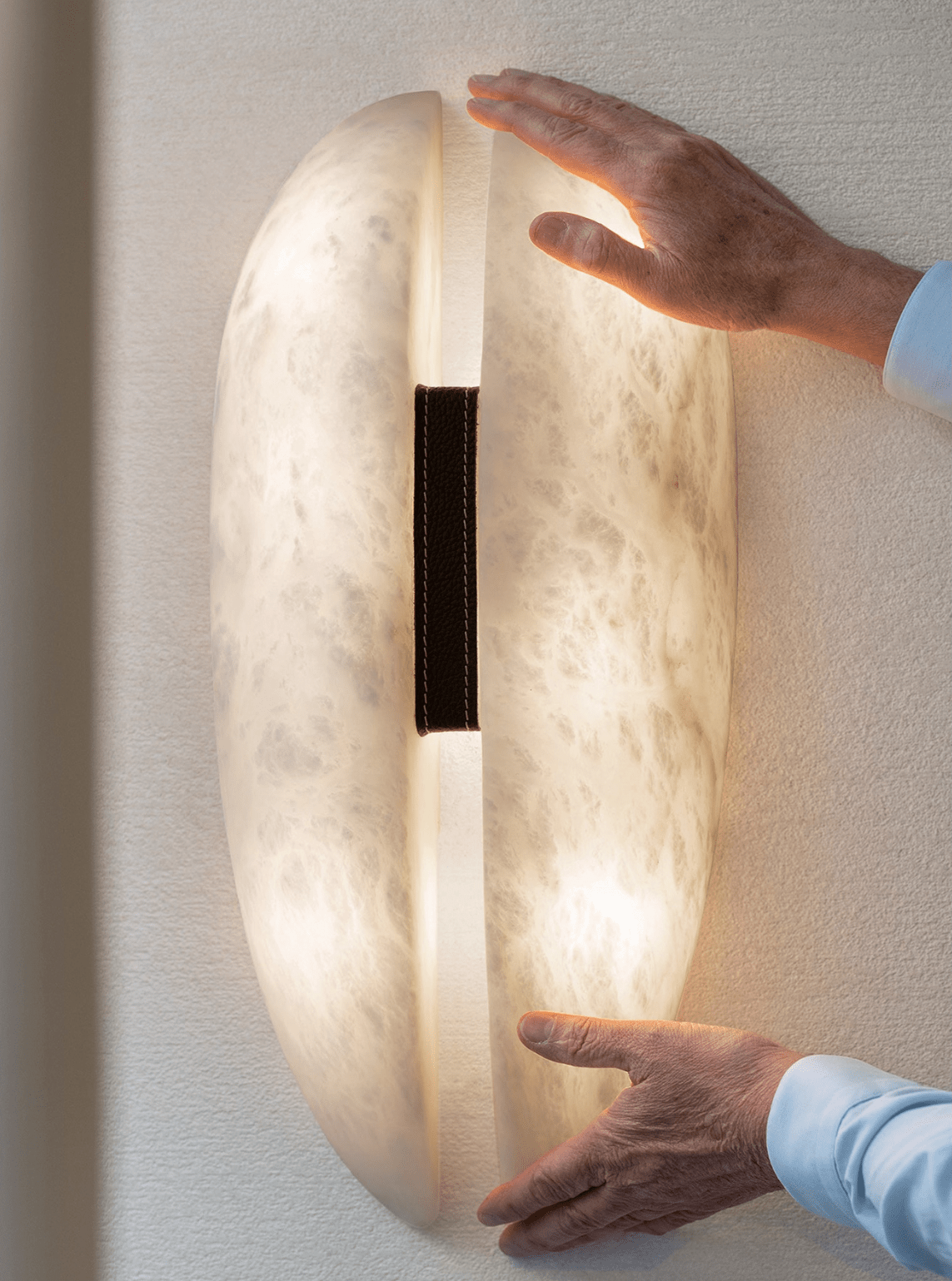 Alabaster Veil Wall Light, Hardwired Wall Sconce, detail 18
