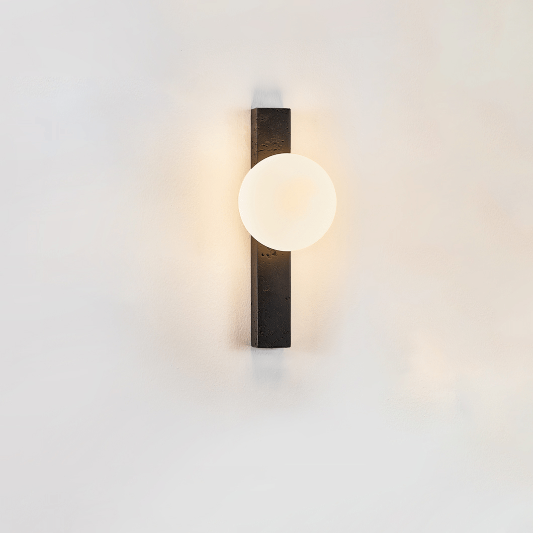Balanced Globe Wall Light, Hardwired Wall Sconce, Metal, Dia 4.5cm x H 30cm
