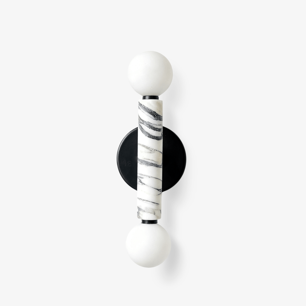 Obelisk Orb Wall Light, Hardwired Wall Sconce, Metal, Dia 12cm x H 37cm