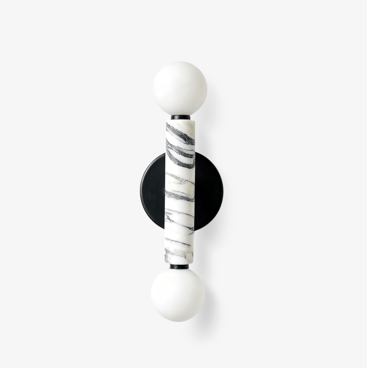 Obelisk Orb Wall Light, Hardwired Wall Sconce, Metal, Dia 12cm x H 37cm