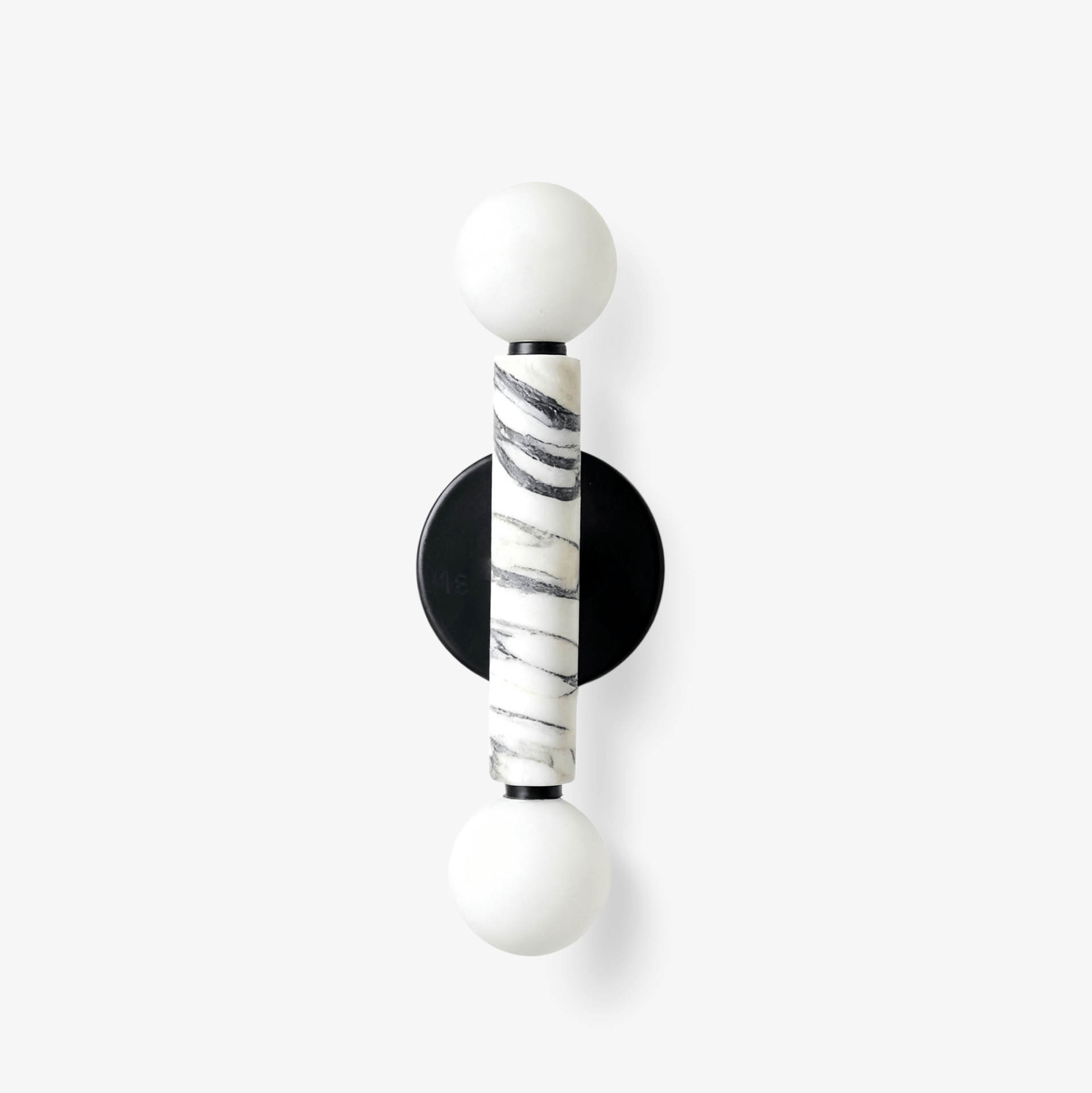 Obelisk Orb Wall Light, Hardwired Wall Sconce, Metal, Dia 12cm x H 37cm