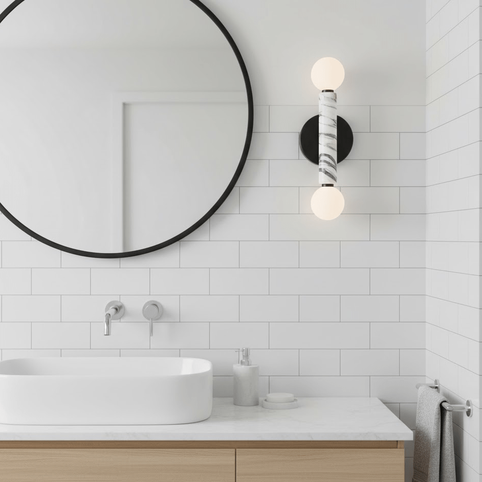 Obelisk Orb Wall Light, Hardwired Wall Sconce, detail 4