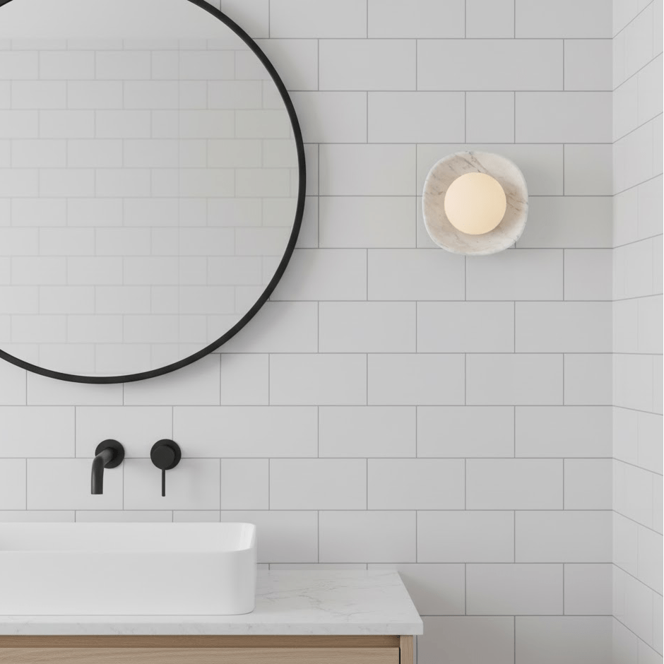 Carrara Cusp Wall Light, Hardwired Wall Sconce, detail 4