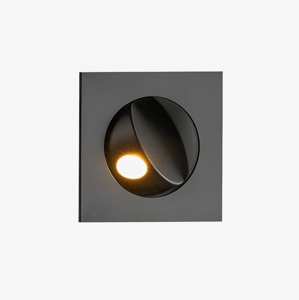 Clean-Lined Recessed Rotatable Sconce, Bedside Table Lamp, Metal, Dia 10cm x H 10cm