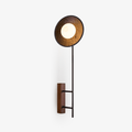 Noctara Black Travertine Wall Light, Hardwired Wall Sconce, Metal, Dia 25cm x H 75cm