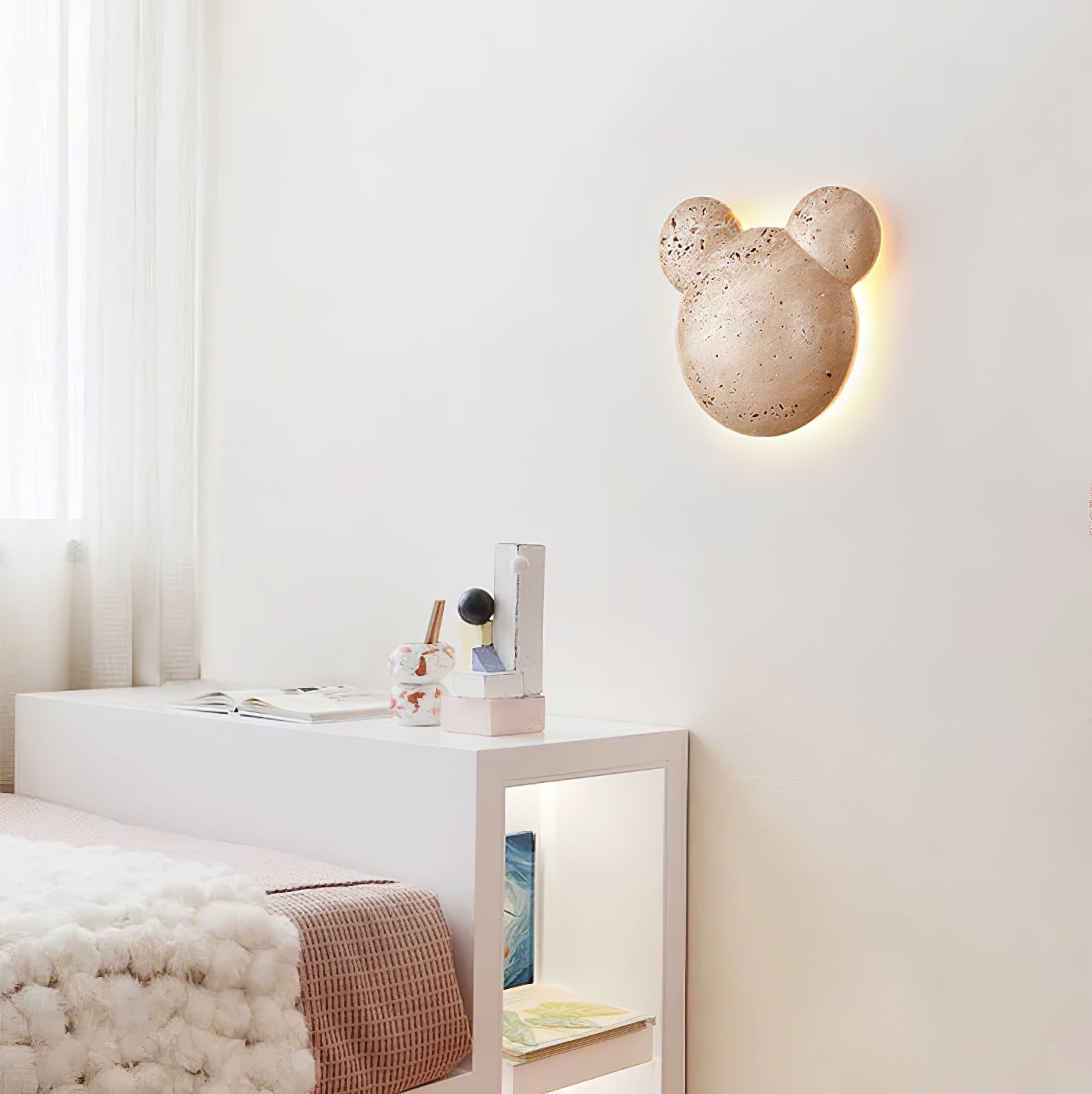 Bearstone Wall Light, Hardwired Wall Sconce, detail 4