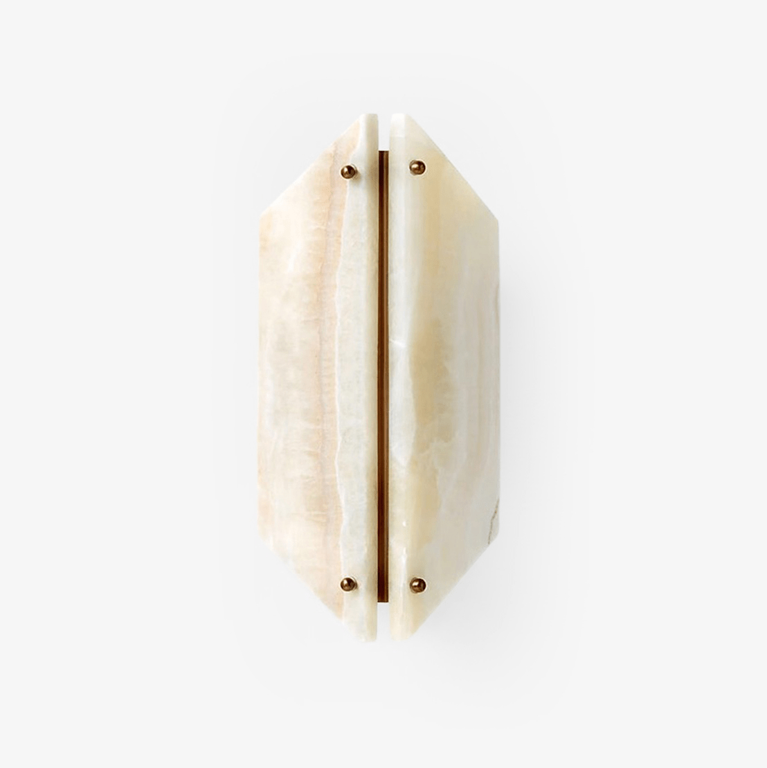 Onyxa Crest Alabaster Wall Light, Hardwired Wall Sconce, Metal, Dia 15cm x H 35cm