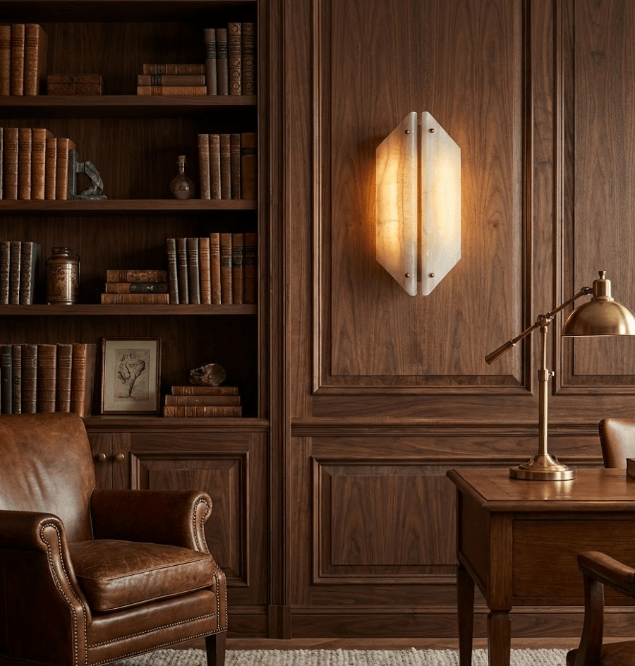 Onyxa Crest Alabaster Wall Light, Hardwired Wall Sconce, detail 6