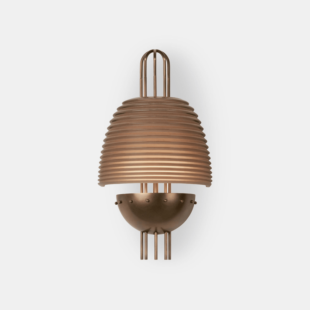 Arclune Ribbed Wall Light, Hardwired Wall Sconce, Metal, Dia 21cm x H 35cm