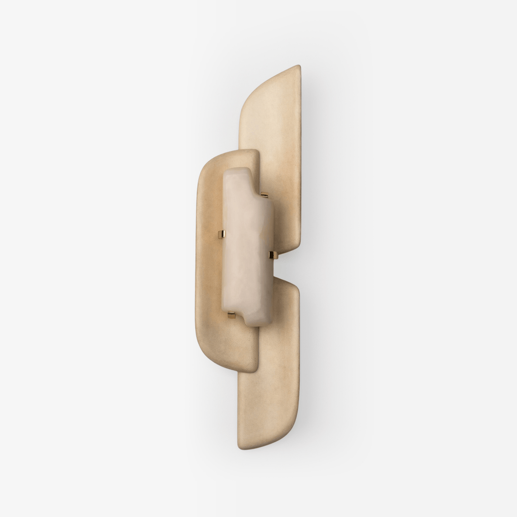 Aurellin Alabaster Wall Light - Wall Lamp, Hardwired Wall Sconce, Metal, Dia 19cm x H 72cm