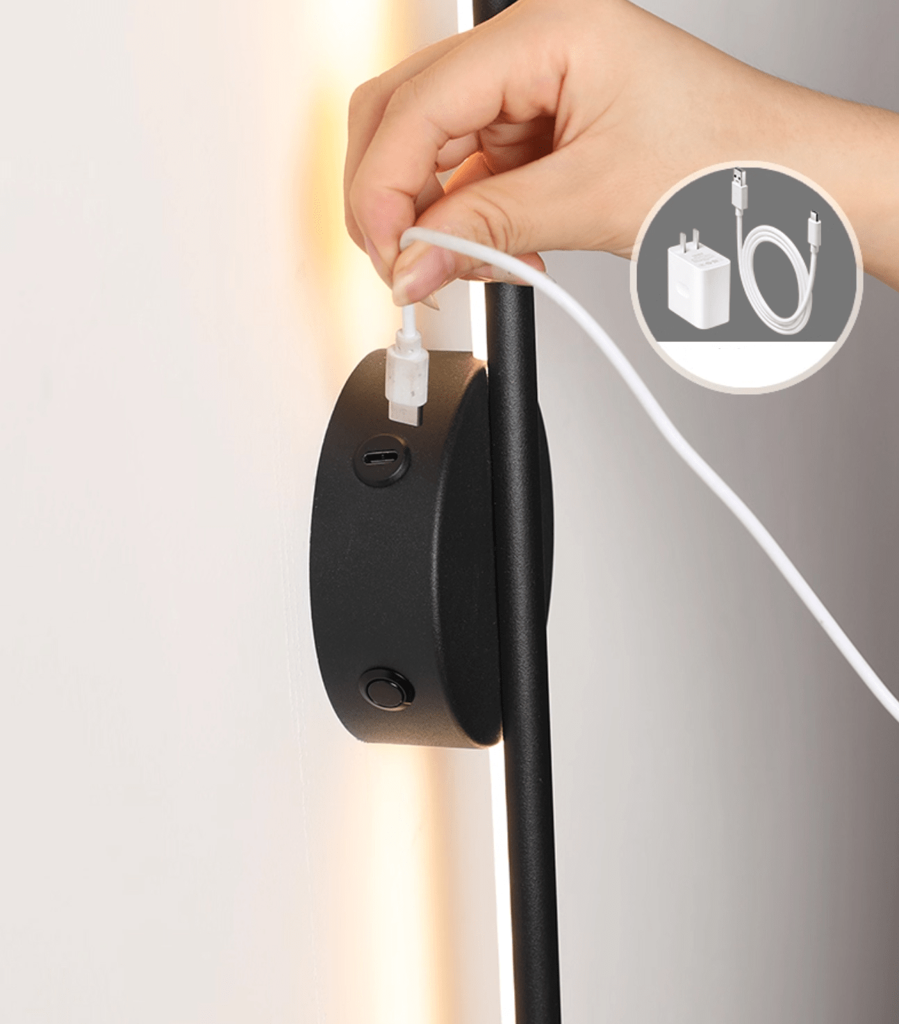 Linearo Rechargeable Wall Light, Bathroom Wall Sconce, detail 6
