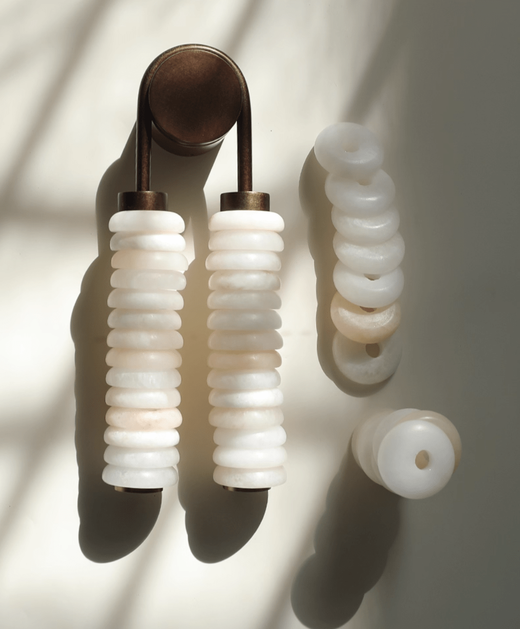 Calla Ribbed Alabaster Wall Light, Hardwired Wall Sconce, detail 18