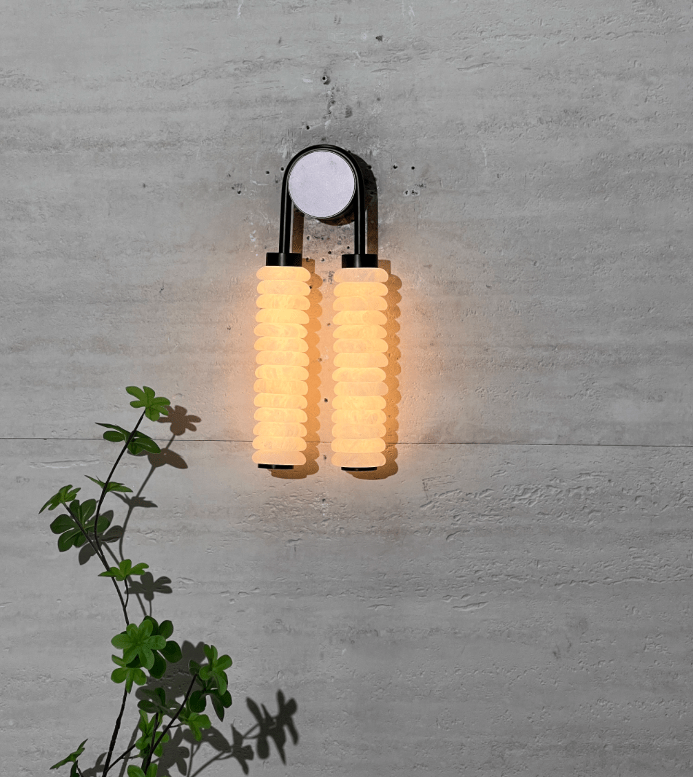 Calla Ribbed Alabaster Wall Light, Hardwired Wall Sconce, detail 54