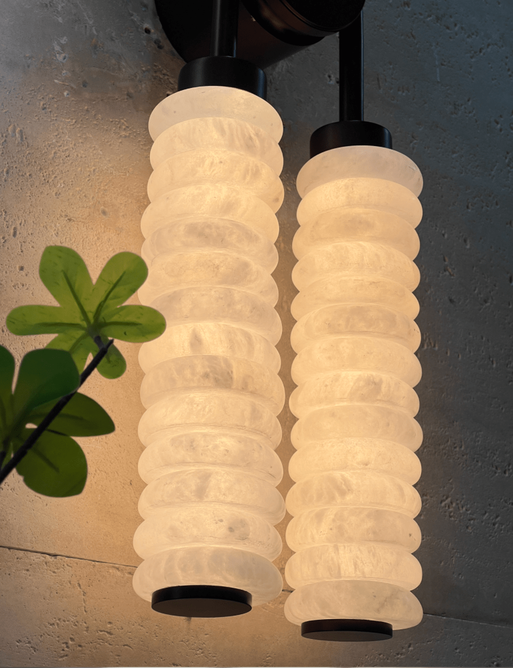Calla Ribbed Alabaster Wall Light, Hardwired Wall Sconce, detail 55