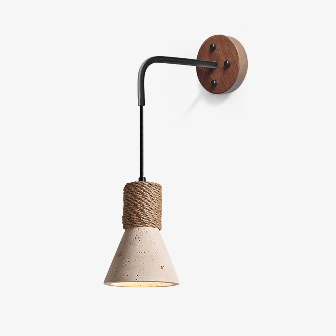 Terra Rope Wall Light - Dia 12cm x H 17cm Metal, Hardwired Wall Sconce