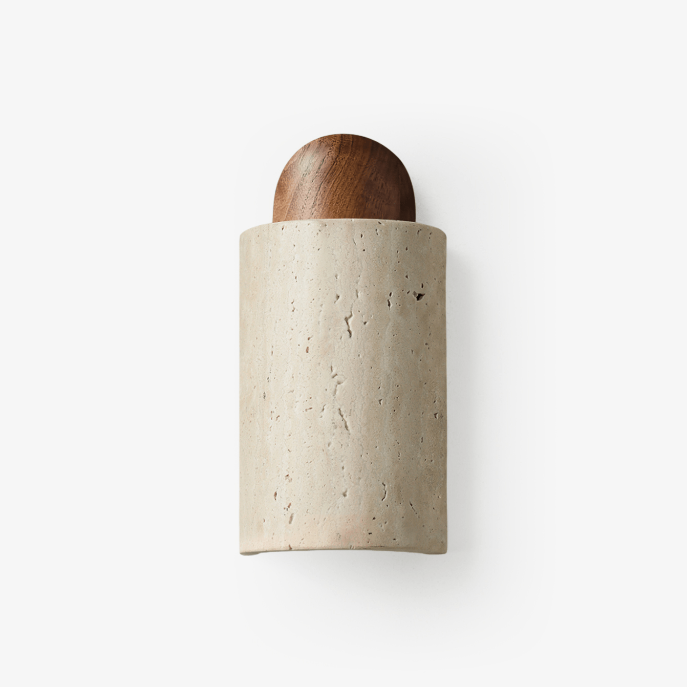 Travertine Capsule Wall Light, Hardwired Wall Sconce, detail 2