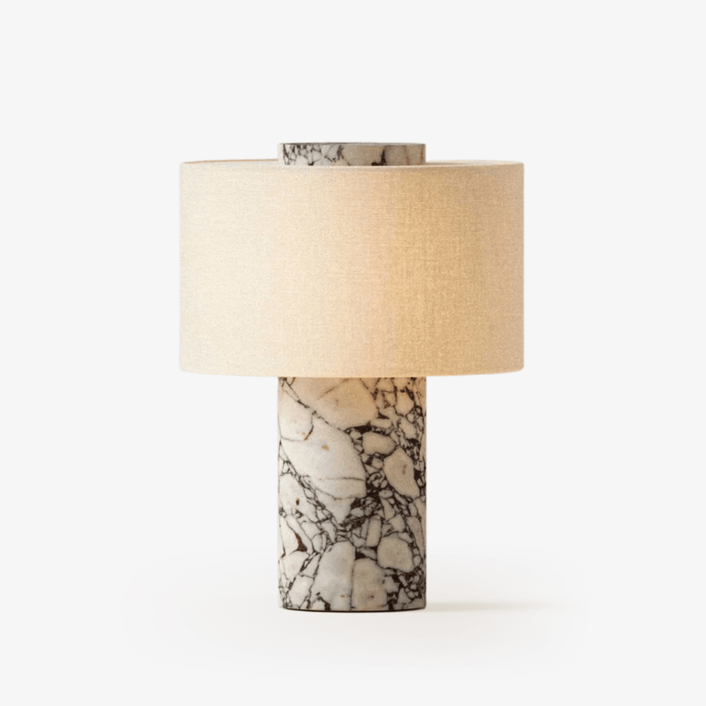 Marbella Stone Table Light, Bedside Table Lamp, Metal, Dia 18cm x H 25cm