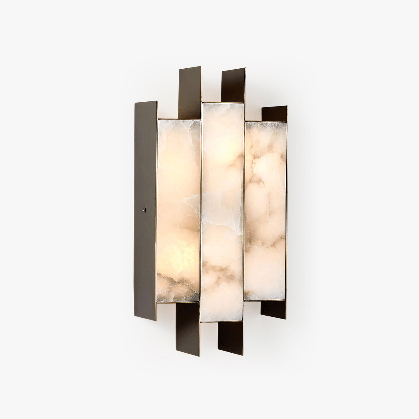 Folded Alabaster Panel Wall Light, Hardwired Wall Sconce, detail 2