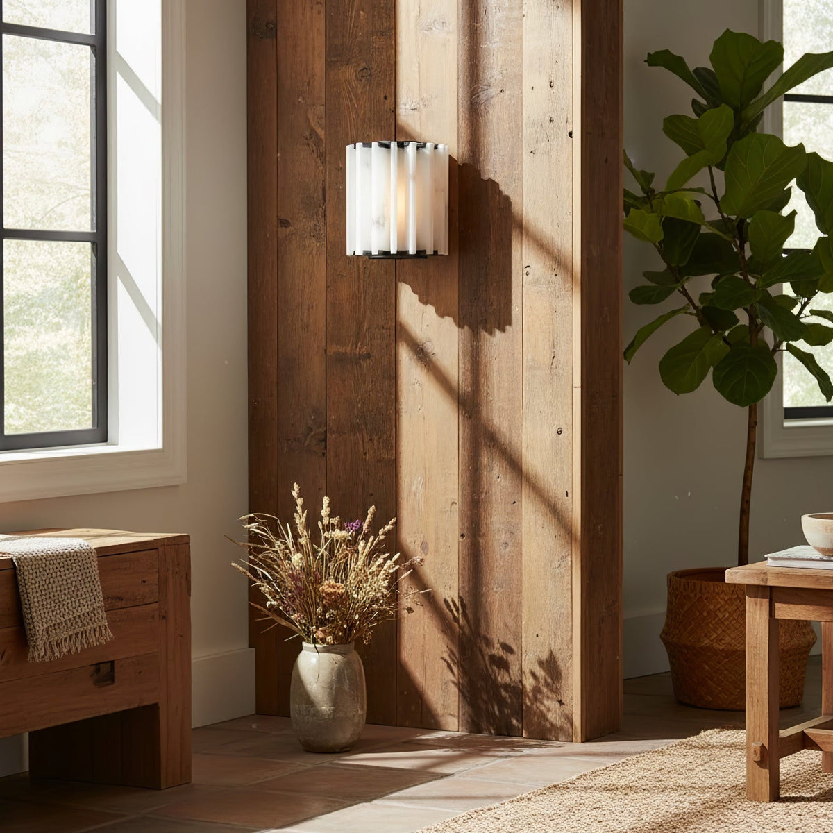 Altrix Alabaster Wall Light - Dia 25cm x H 18cm Metal, Hardwired Wall Sconce, detail 5