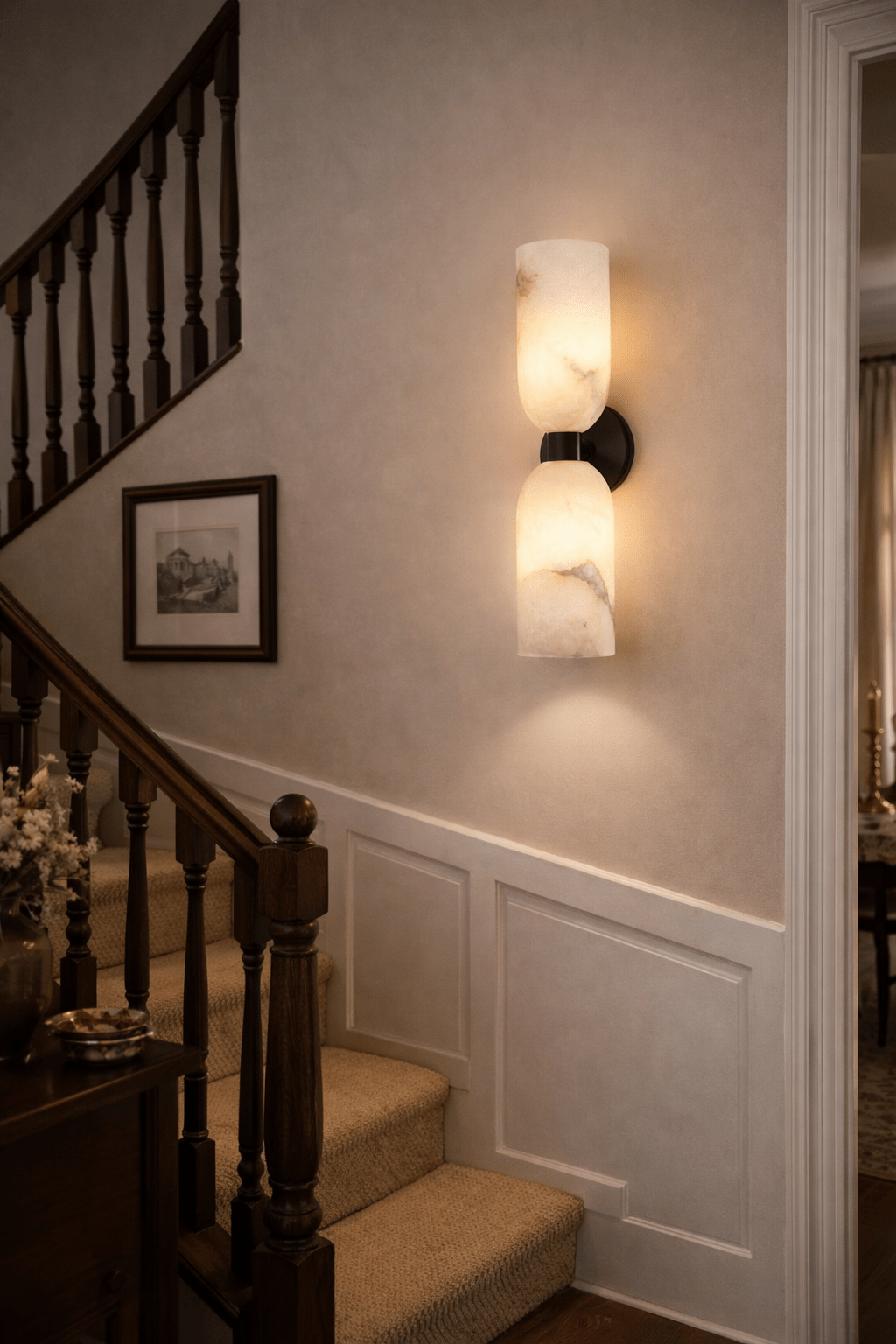 Alabaster Nexus Wall Light, Hardwired Wall Sconce, detail 7