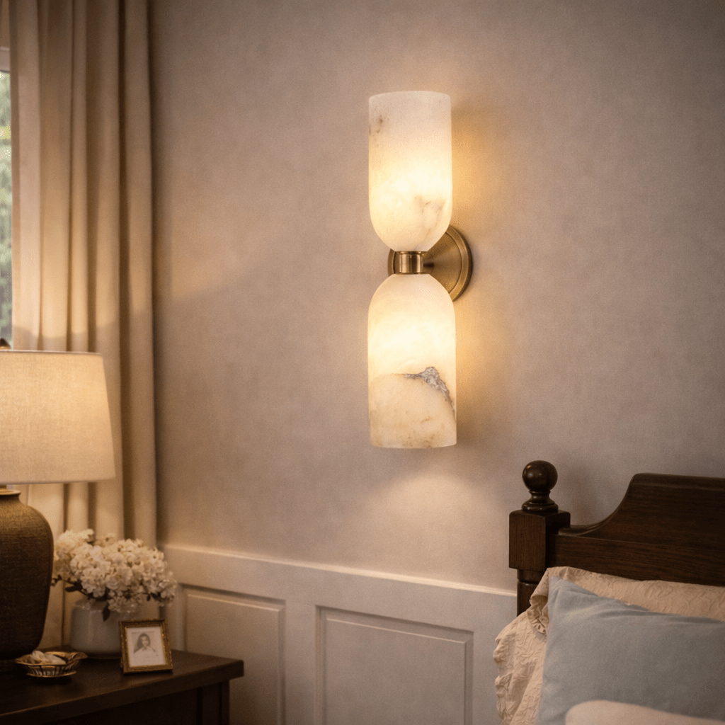 Alabaster Nexus Wall Light, Hardwired Wall Sconce, detail 3