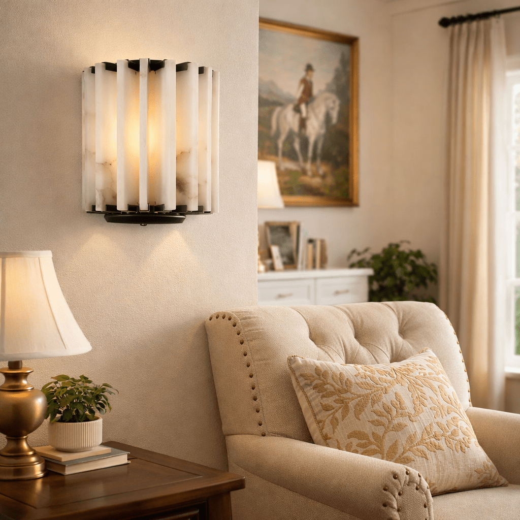 Altrix Alabaster Wall Light - Wall Lamp, Hardwired Wall Sconce, detail 3