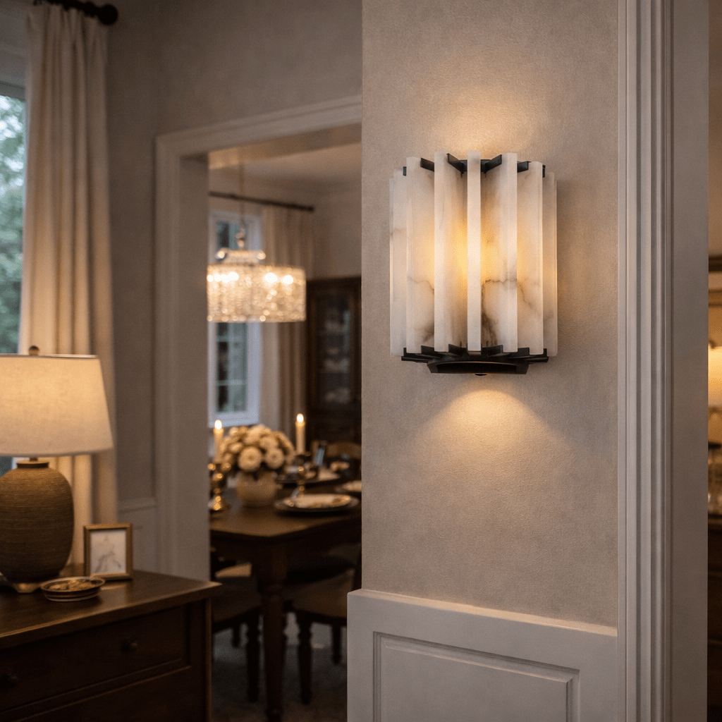 Altrix Alabaster Wall Light - Wall Lamp, Hardwired Wall Sconce, detail 2