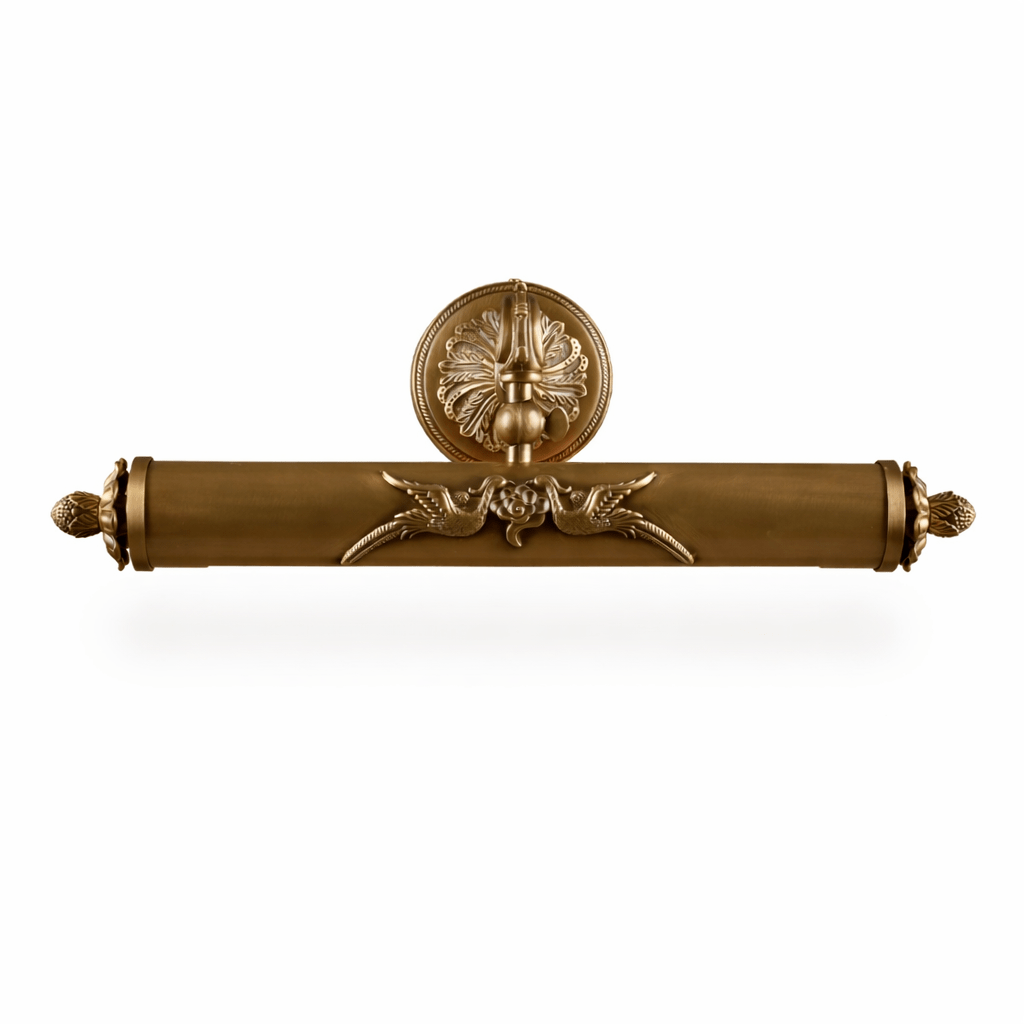Florence Brass Wall Light, Hardwired Wall Sconce, Metal, L 45cm x H 5cm