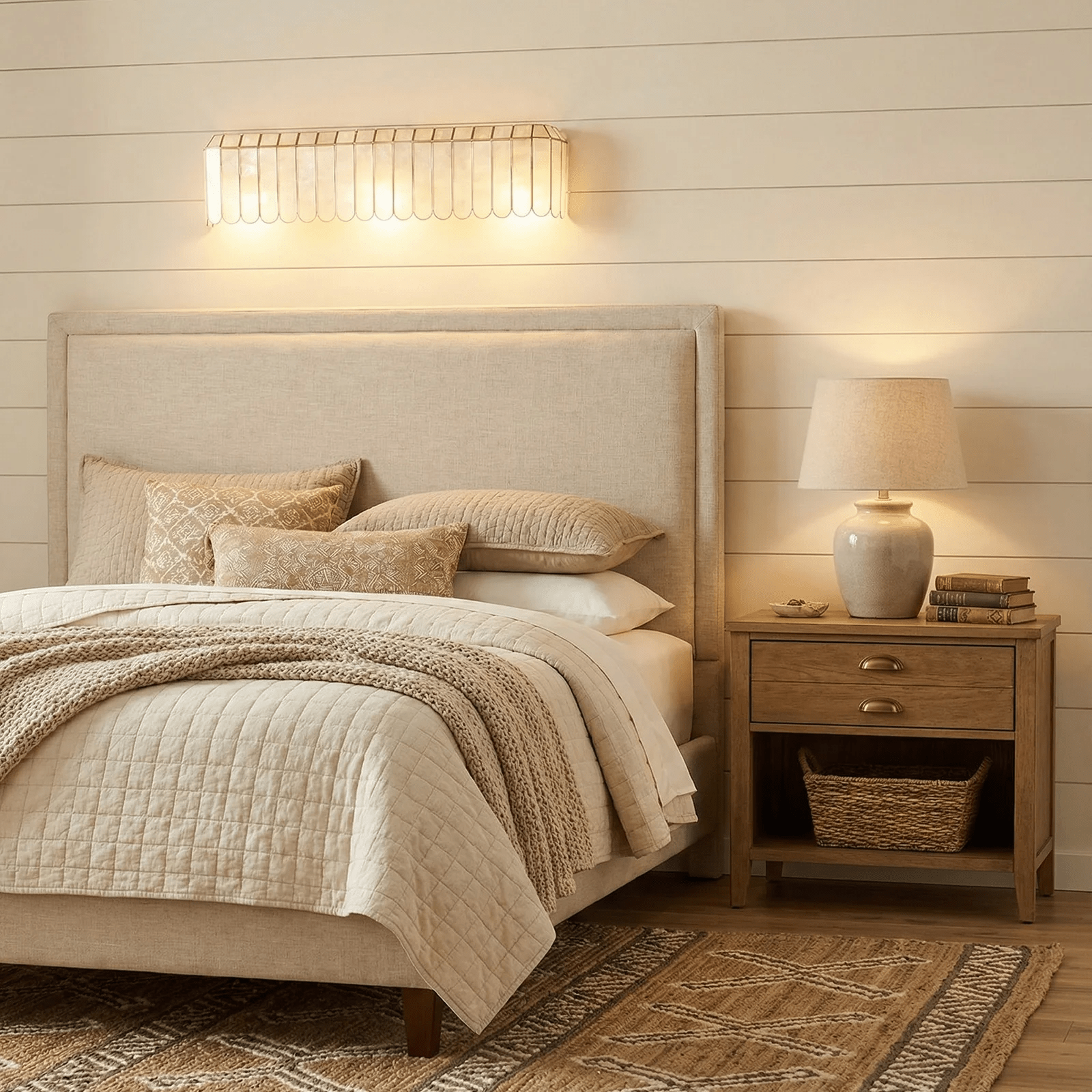 Aurelia Capiz Wall Light, Hardwired Wall Sconce, detail 3