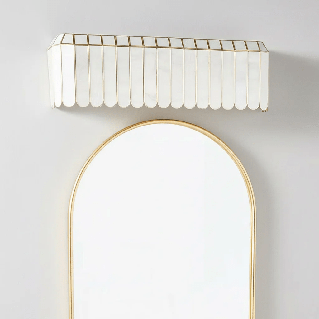 Aurelia Capiz Wall Light, Hardwired Wall Sconce, detail 9