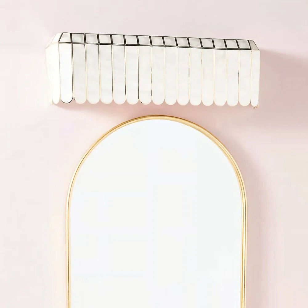 Aurelia Capiz Wall Light, Hardwired Wall Sconce, detail 10