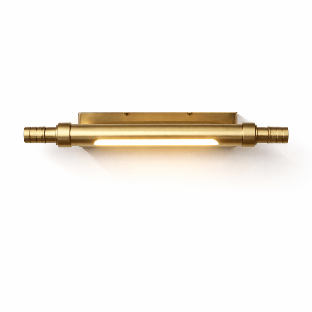 Orion Brass Wall Light, Hardwired Wall Sconce, L 29cm x H 5cm