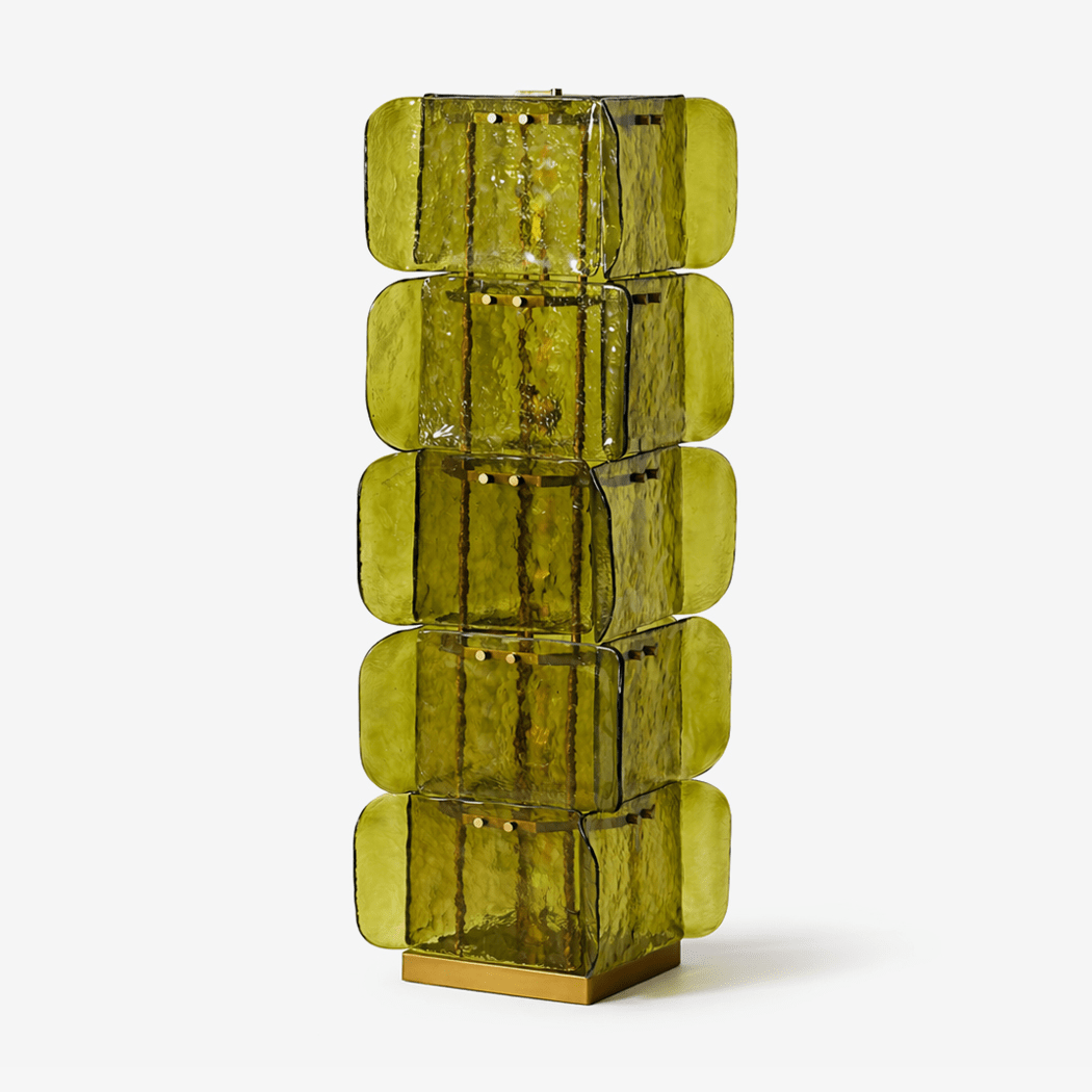 Lush Glass Tower Floor Light, Floor Lamp, Metal, Dia 46cm x W 46cm x H 140cm