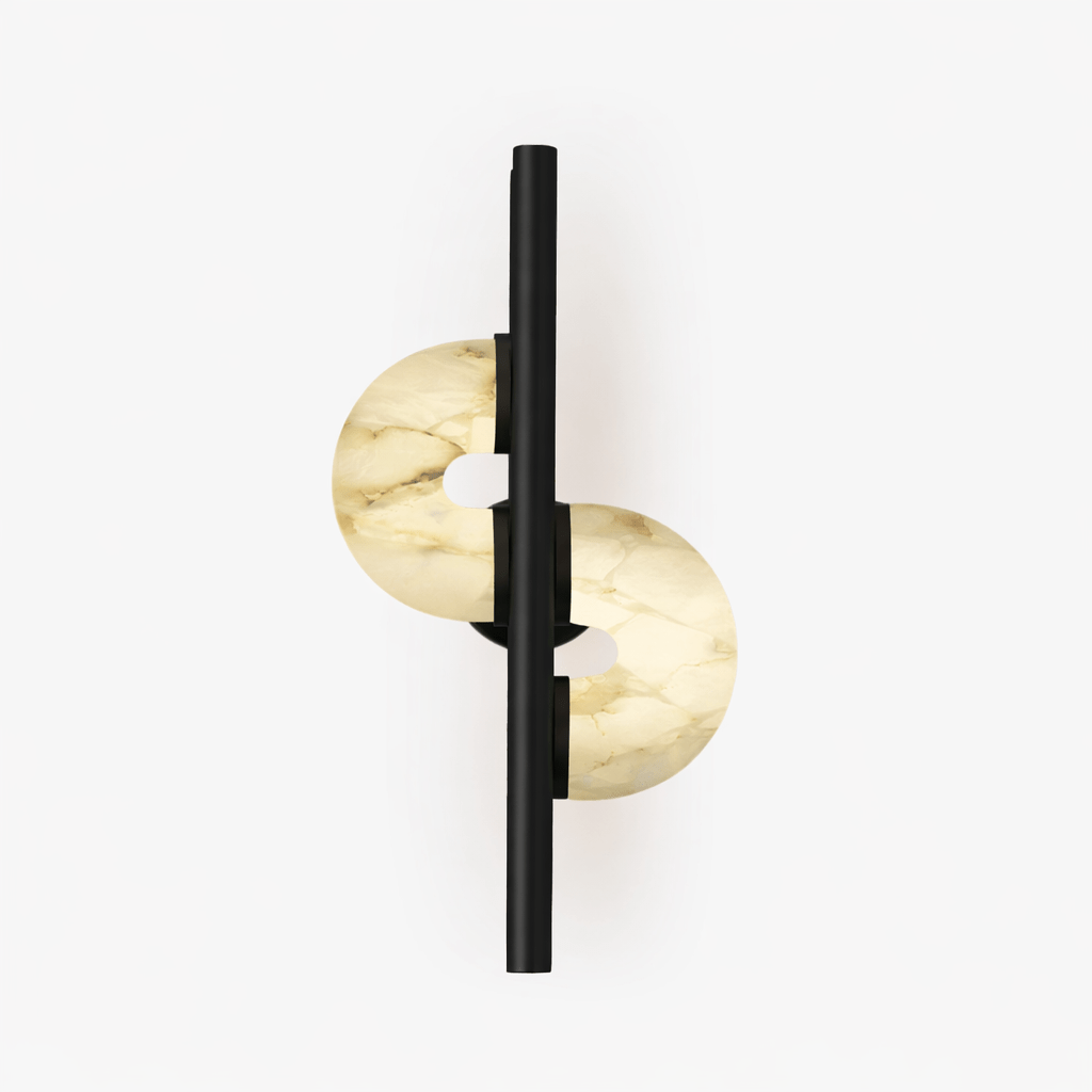 Aurelia Dual Disc Alabaster Wall Light - L 28.3″ x W 19.3″ x H 9.1″ Metal, Hardwired Wall Sconce, detail 15