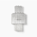 Glacier Tier Glass Wall Light, Hardwired Wall Sconce, Metal, Dia 30cm x H 60cm