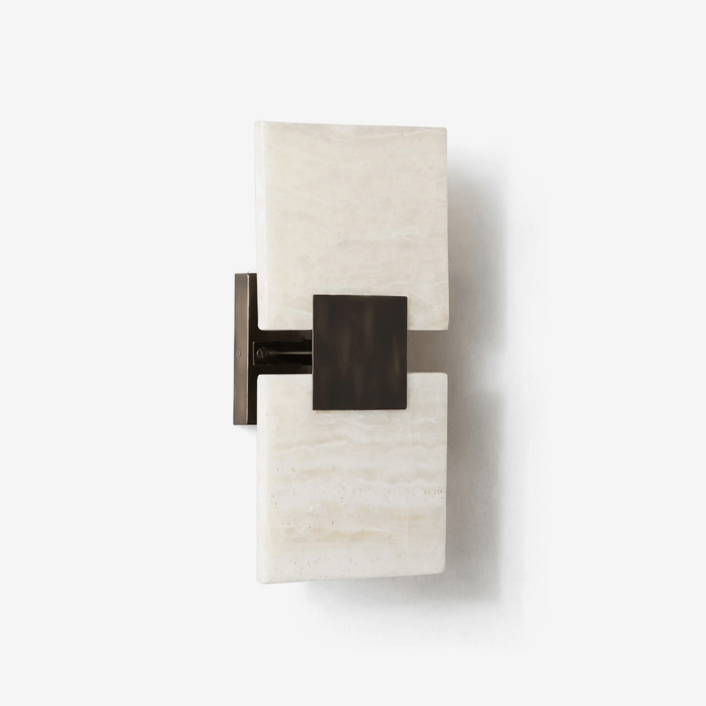 Strata Shift Alabaster Wall Light, Hardwired Wall Sconce, detail 2