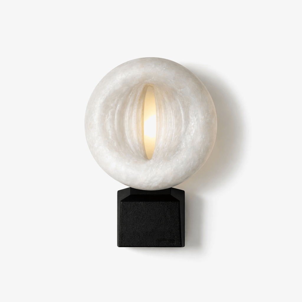 Lumen Rift Alabaster Wall Light, Hardwired Wall Sconce, Metal, Dia 20cm x W 9cm x H 30cm
