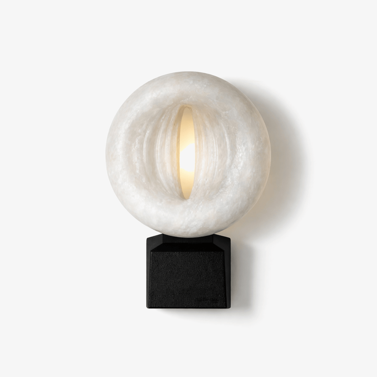 Lumen Rift Alabaster Wall Light, Hardwired Wall Sconce, Metal, Dia 20cm x W 9cm x H 30cm