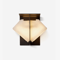 Folded Halo Alabaster Wall Light, Hardwired Wall Sconce, Metal, Dia 25cm x W 25cm x H 20cm